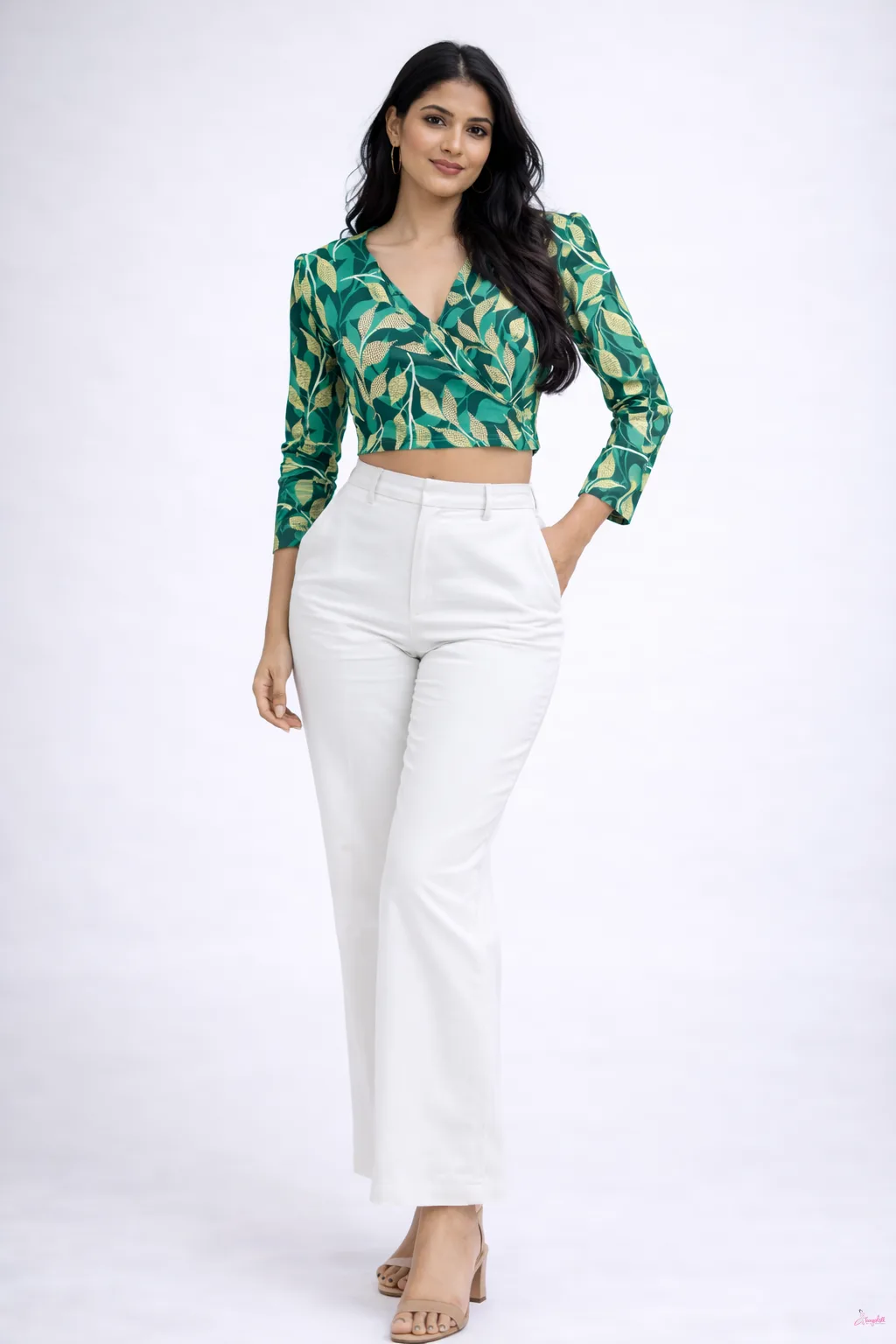Solara Bloom Wrap Blouse